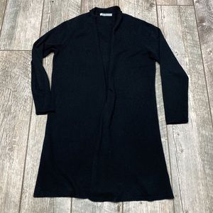 InCashmere CASHMERE OPEN CARDIGAN Black L NWOT
